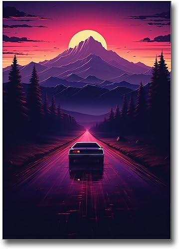 Miniatura 1 de Unique Synthwave Style Retro Art, 80s style art, framed poster print, guest room art, cool living room art, Minimalist Wall Art, poster