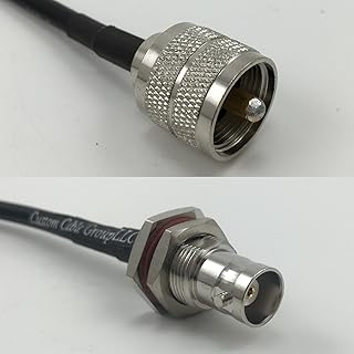 3 feet RG58 PL259 UHF Male to BNC FEMALE BIG BULKHEAD Pigtail Jumper RF coaxial cable 50ohm Quick USA Shipping