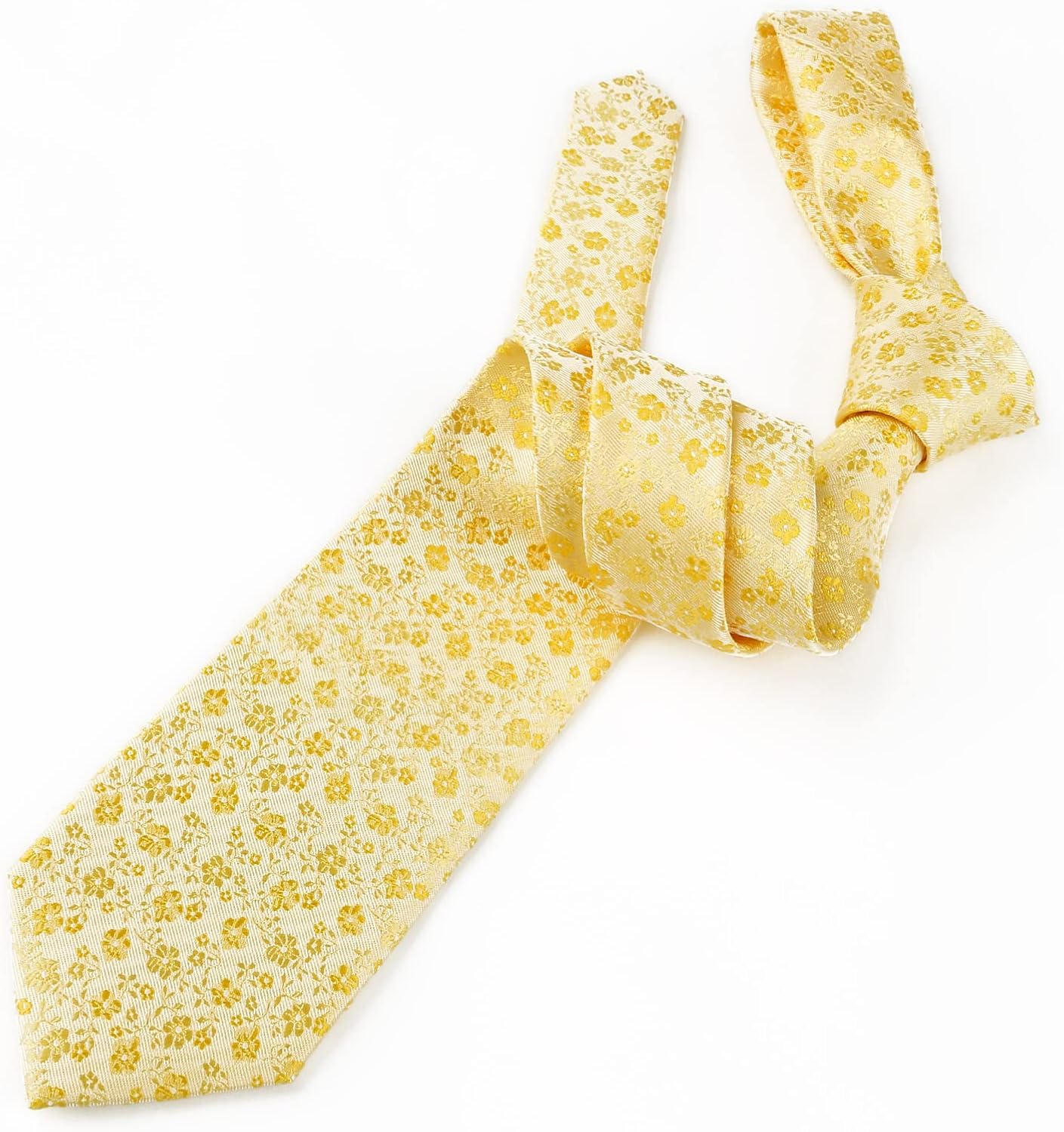 Alizeal Mens 3.15inches Exquisite Floral Tie with Small Flower Printed Pocket Square - Image 3