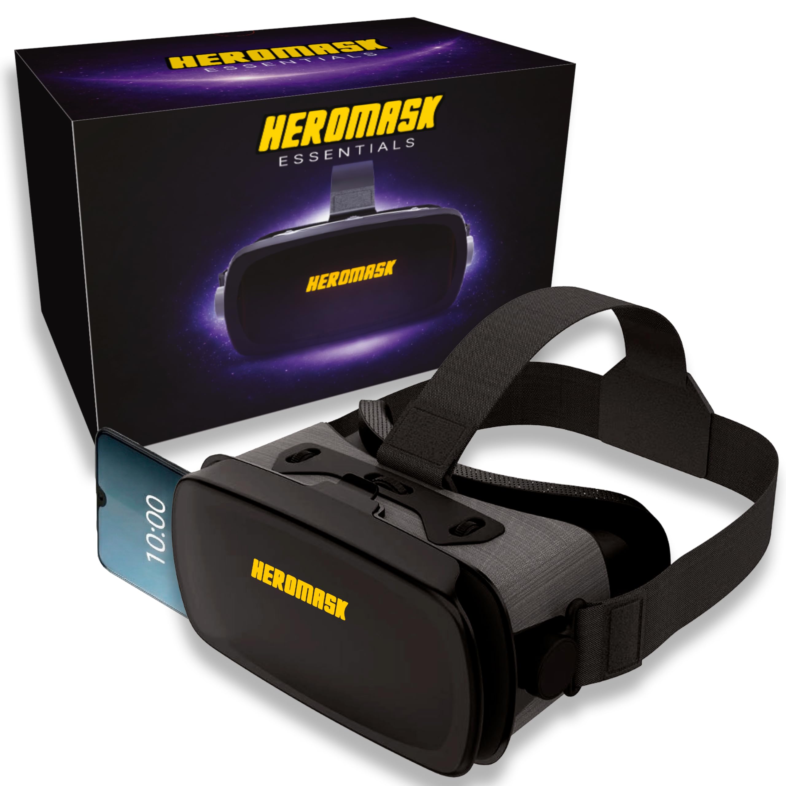 Heromask Essentials Visore Realtà Virtuale per Smartphone · VR 3D e 360° | Film 3D, video 360° e giochi VR con il tuo smartphone. Lenti HD regolabili. Idea regalo per adulti e famiglia