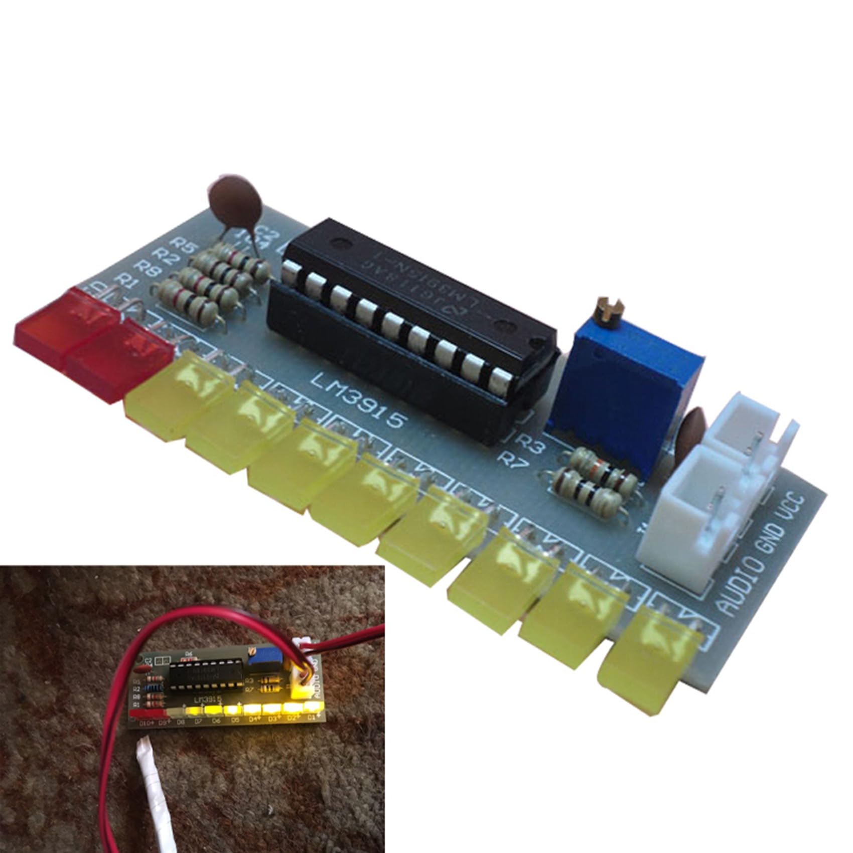10X LM3915 Audio Pegel Anzeige DIY Kit 10 LED Sound Audio Spectrum Analyzer Pegel Anzeiger Kit Electononics Löten