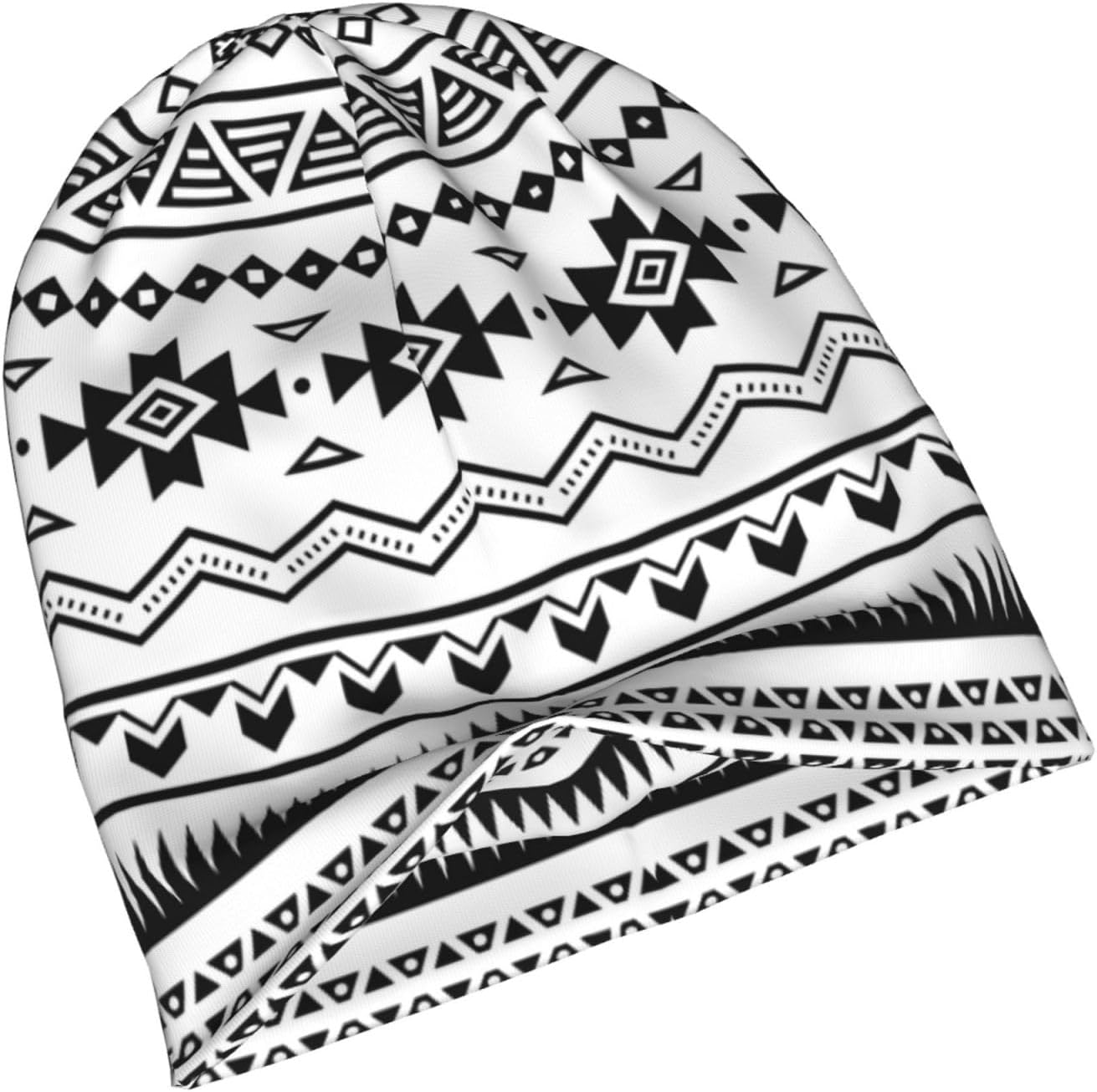 Aztec Mexican Tribal Pattern Beanie Hat Slouchy Cap Warm Cancer Headwear Stretch Knitted Hats For Women Men - Image 2