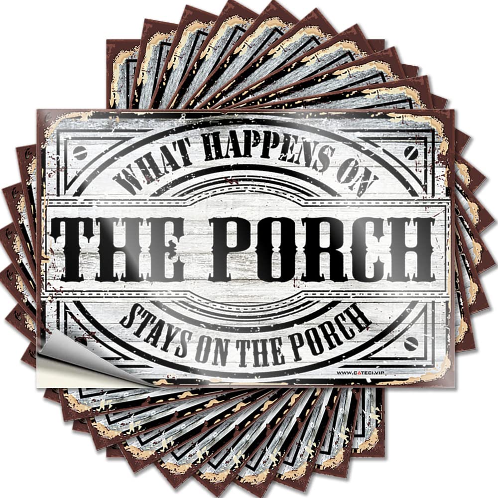 Beer Accessories Bathroom Decal - What Happens On The Porch Stays On The Porch Wall Waterproof Vinyl Sticker(8X12CM)