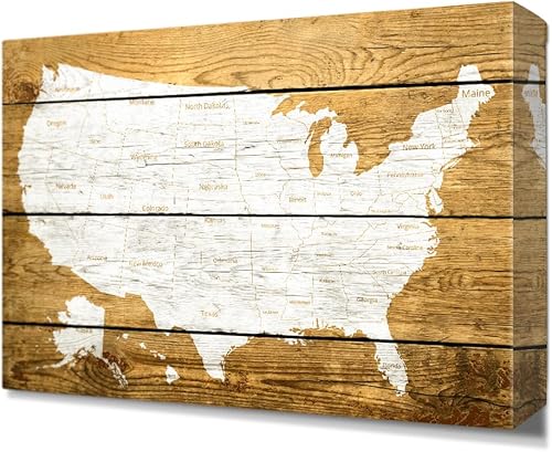 DecorArts. Lienzo estampado para pared letrero de amor sobre fondo de madera, estilo clásico. Impresión estilo giclée sobre lienzo para decoración