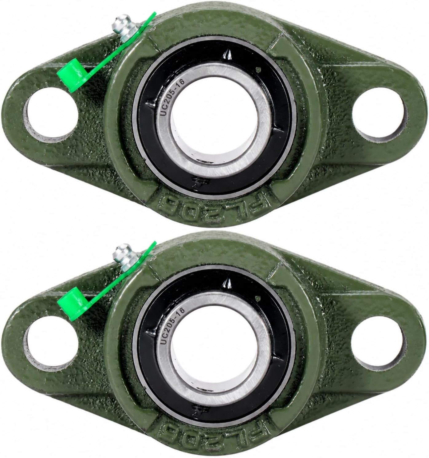 Donepart 2-Pack UCFL205-16 Pillow Block Flange Bearing, 1 Inch Bore, Chrome Steel Insert with Cast Iron Housing, 2-Bolt Self Aligning, Set Screw Locking, Pre-Lubricated with Grease Fitting