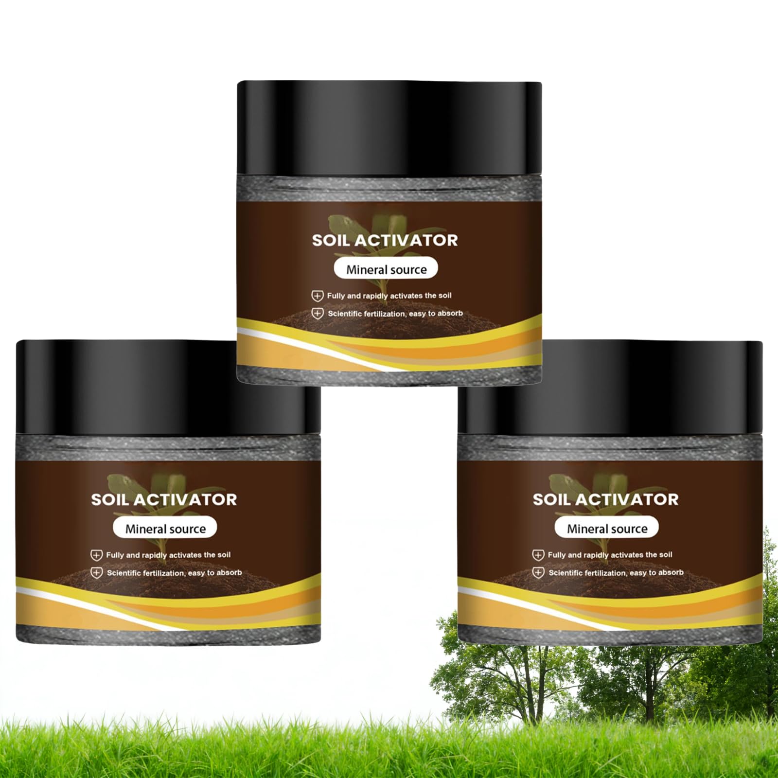 Soil Activator for Plants, House Plant Soil, Multifunctional Soil Revitalizer for Raised Garden Beds&Grass&Potting Mix (3pcs)