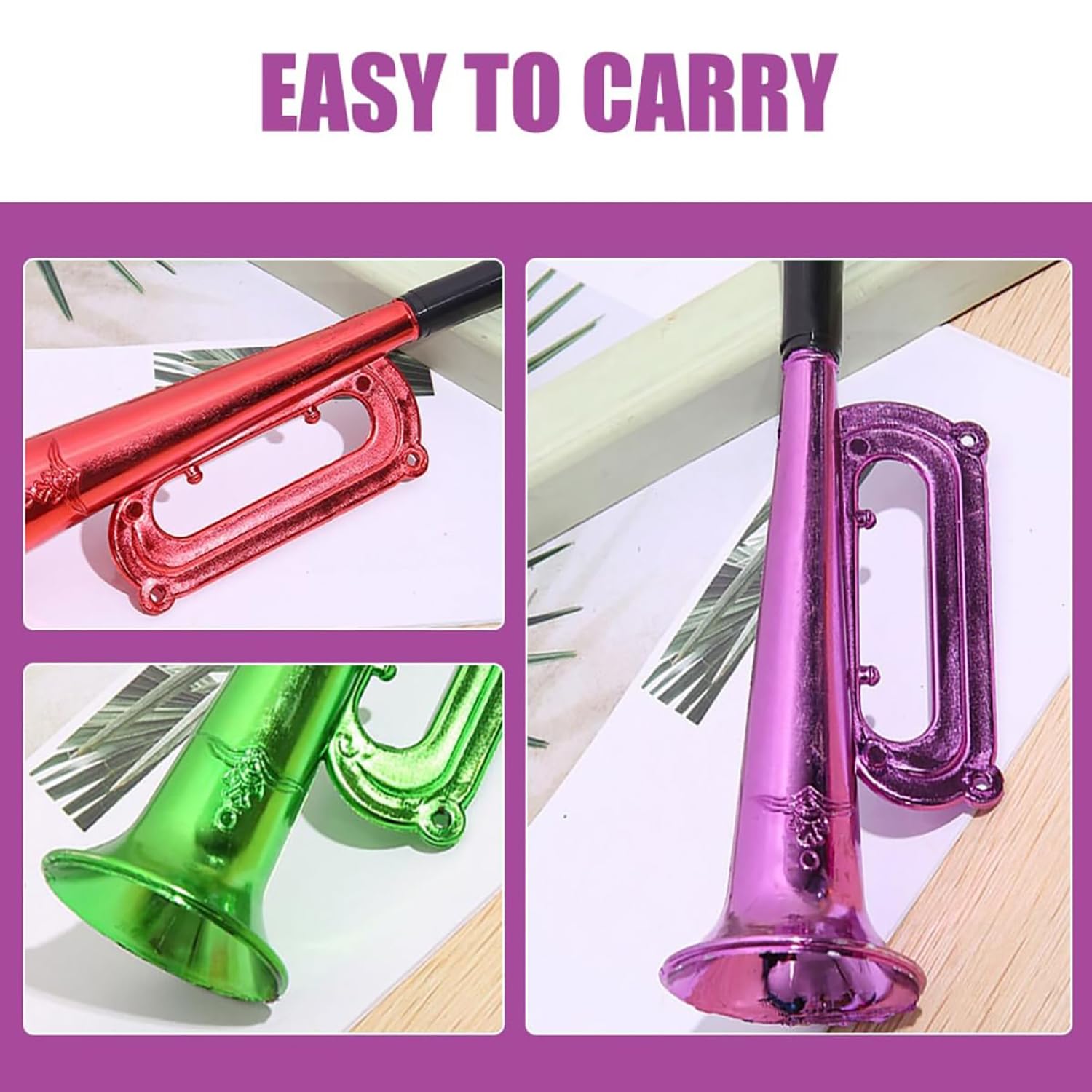6 Piezas Bocina Trompeta De Juguete, Trompeta Porristas Bocina, Musicales de Plástico, Bocina Muy Fuerte Apoyos Alegría Noisemakers, Accesorios para Fiesta Favor Regalo Niños Juguete
