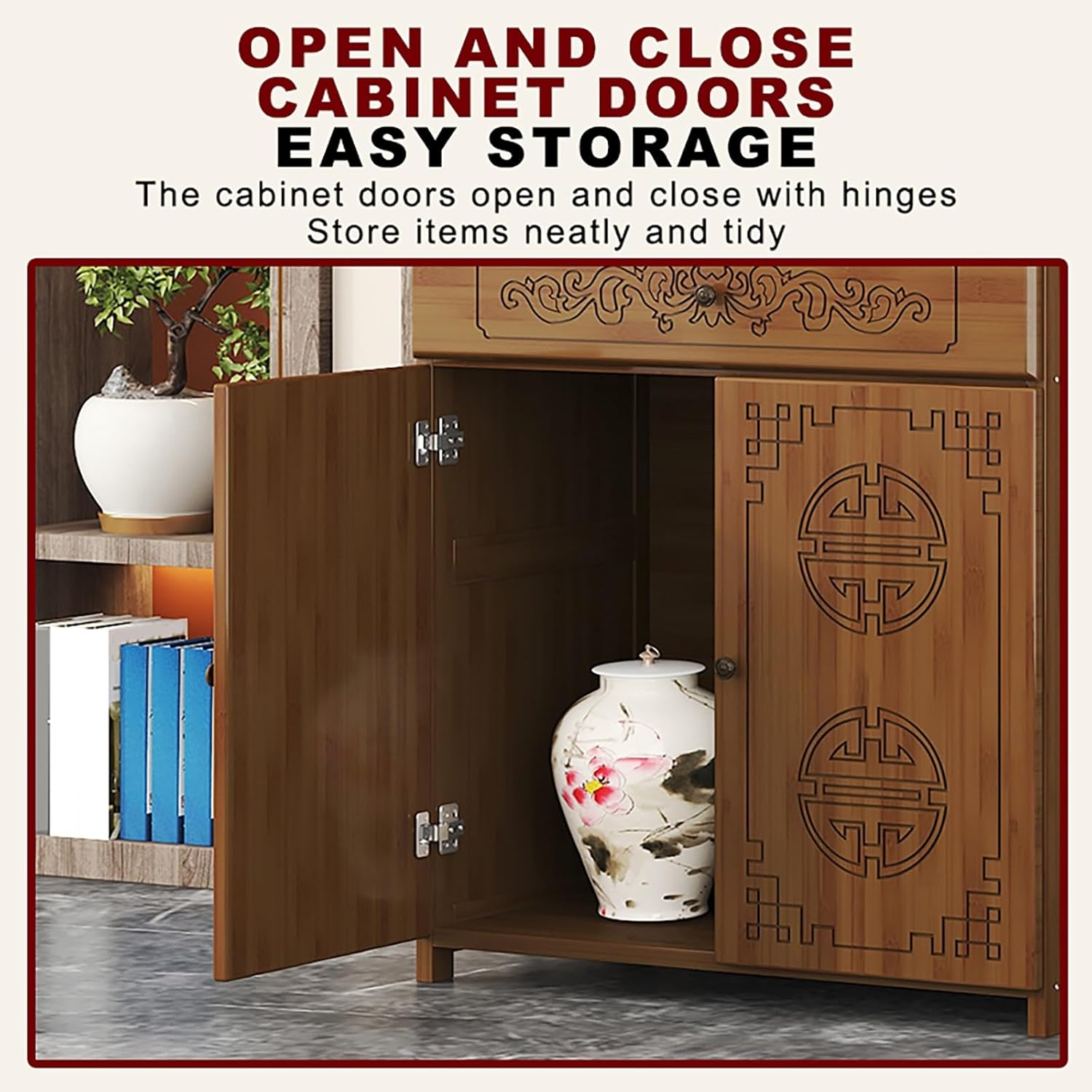 Buddha Altar Shrine Cabinet,Buddhist Altar Table,Chinese Cabinet Pedestal Offering Table,for Living Room Bedroom Temples.(27.17x15.35x67.71in)