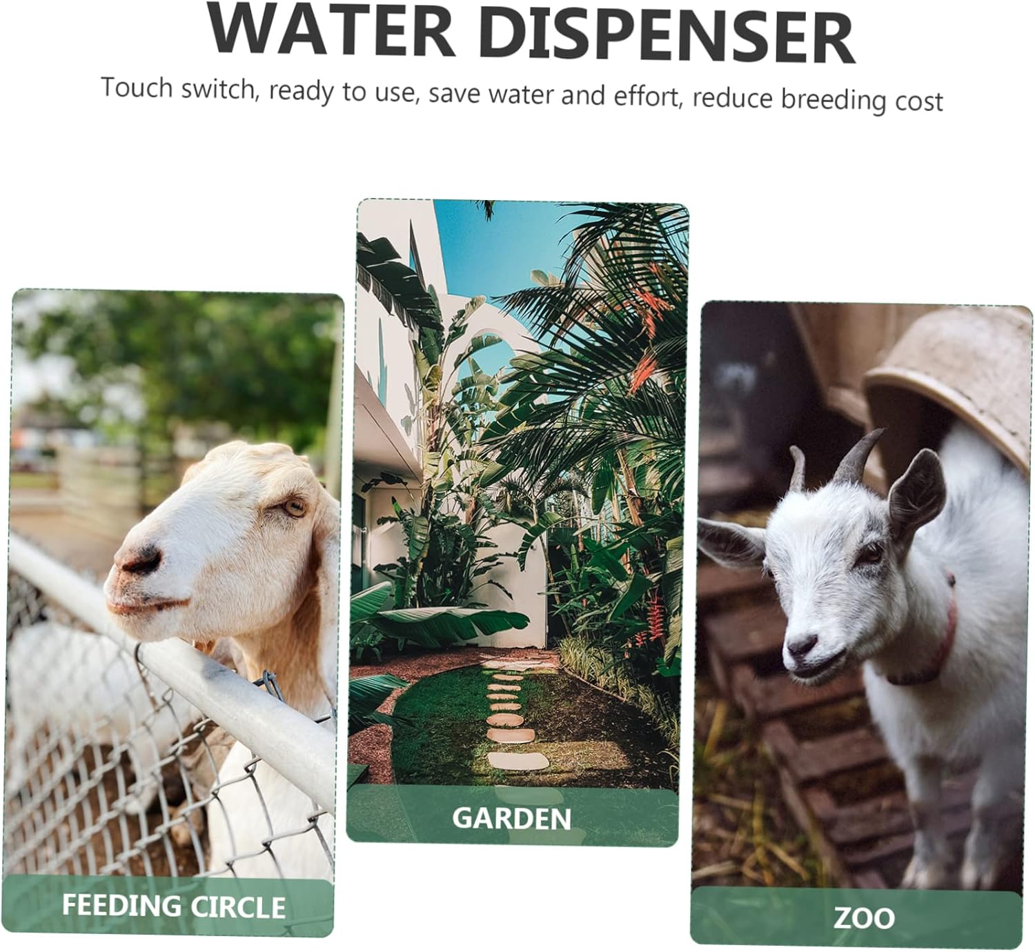 Generic Sheep Feeder Automatic Water Feeder Horse Pet Water Dispenser Pet Automatic Outlet Bowl Horse Cattle er Goat Animal Trough Goats er Black