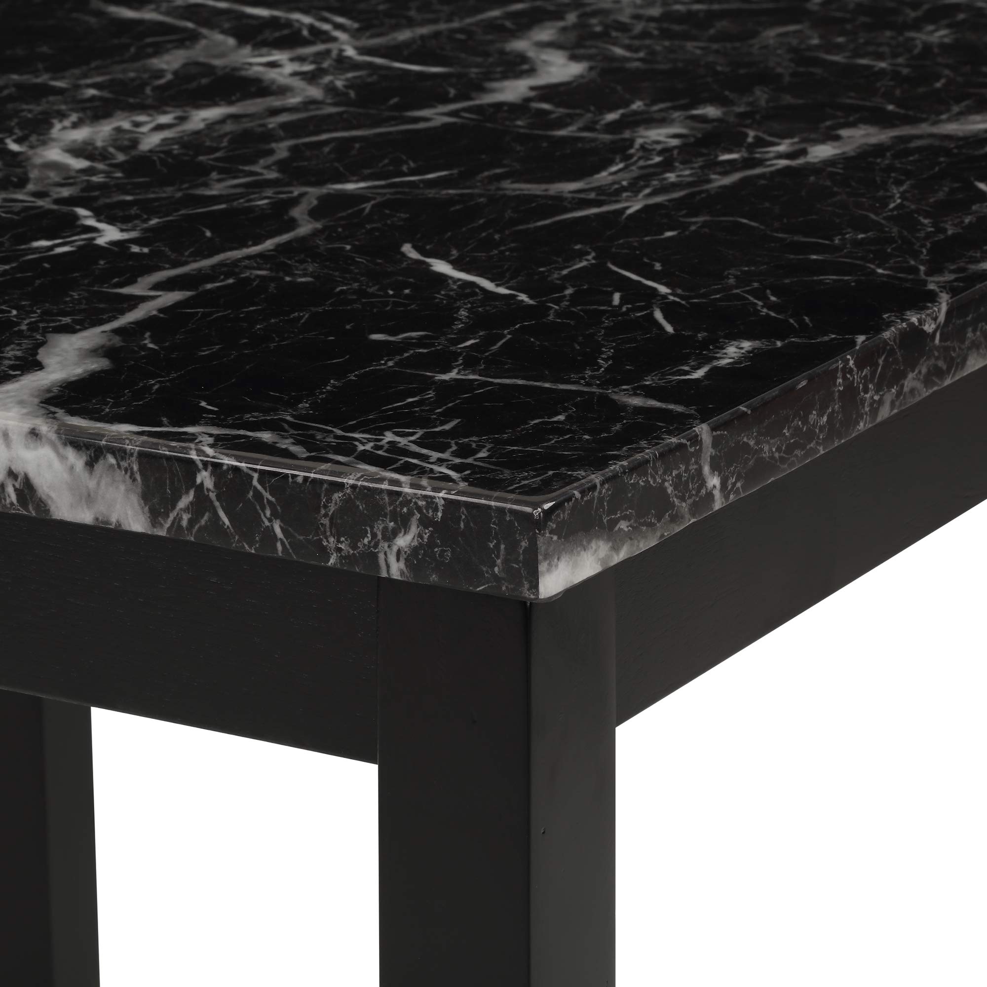 5Piece Faux Marble Top Dining Set, Counter Height Kitchen Table SetDining Table with Faux