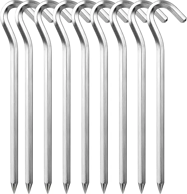 10Pcs Durable Aluminum Tent Pegs - 7 Inch Metal Camping Stakes for Outdoor Use