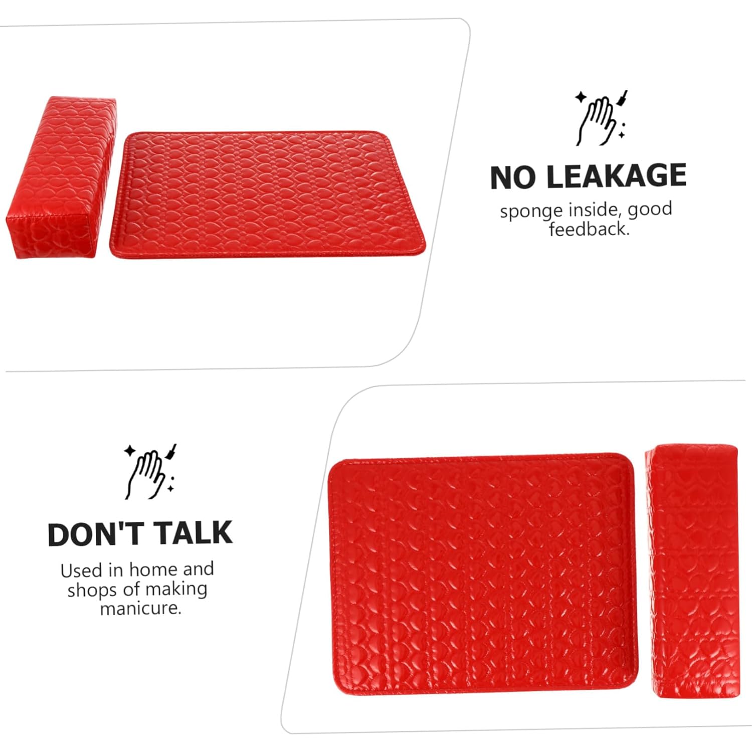 2pcs Manicure Care Pad Comfortable Rectangular Hand Pillow Wrist Cushion for Nail Art Portable Nail Arm Rest for Stylish Ladies and Enthusiasts