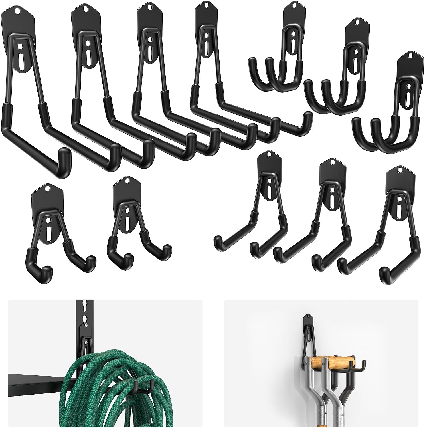 Ultrawall Wall Mounted Garage Storage Hooks Set, Heavy Duty Shelving Hooks