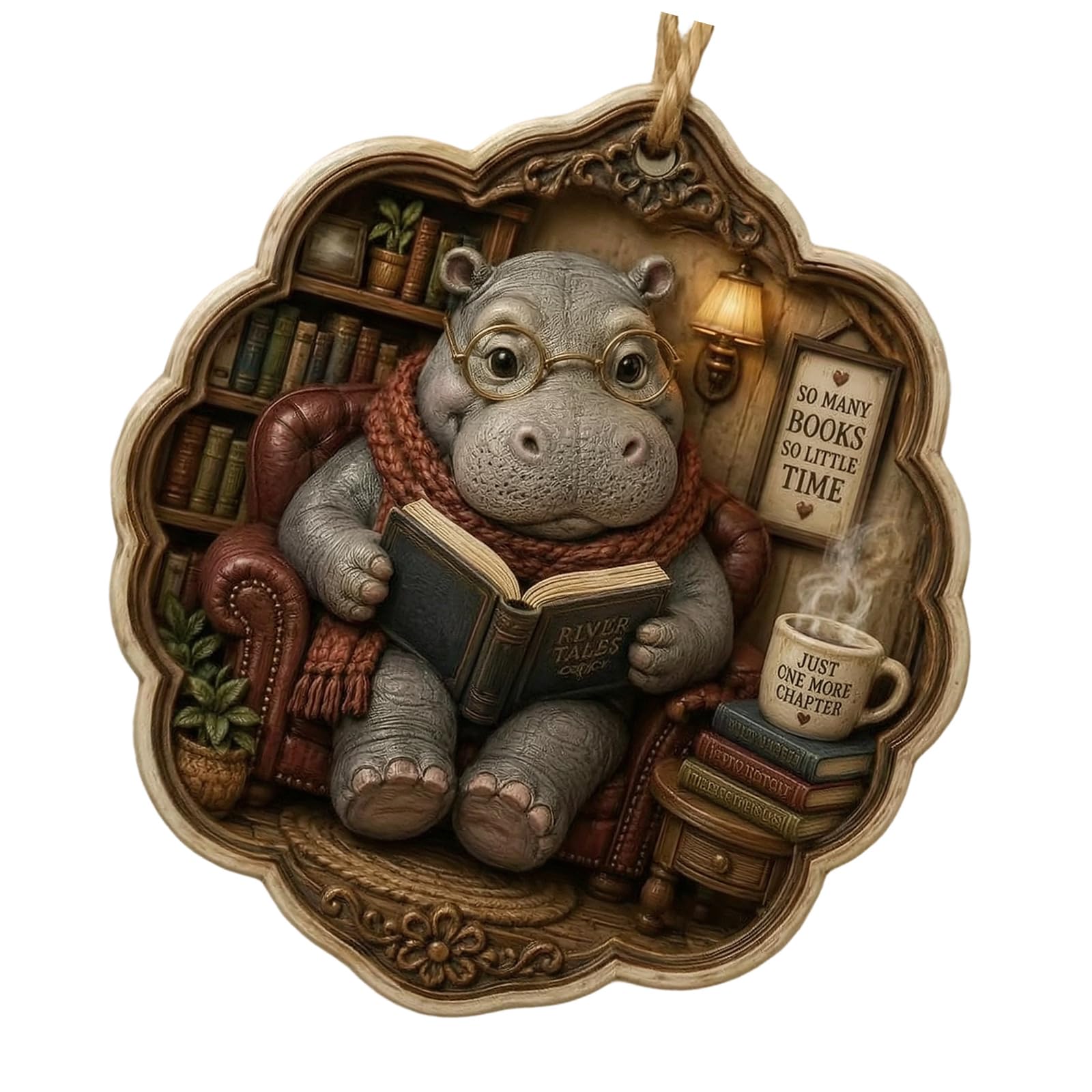 Pangboer A Space Bookish Ornament, Crylic Reading Nimal Decor With Cord Loop For Trees, Shelves, Classroom Rooms Decoration Literary Room Decor Classroom Reader Ccent Shelf Ornament Wall Tree Ccent Crylic