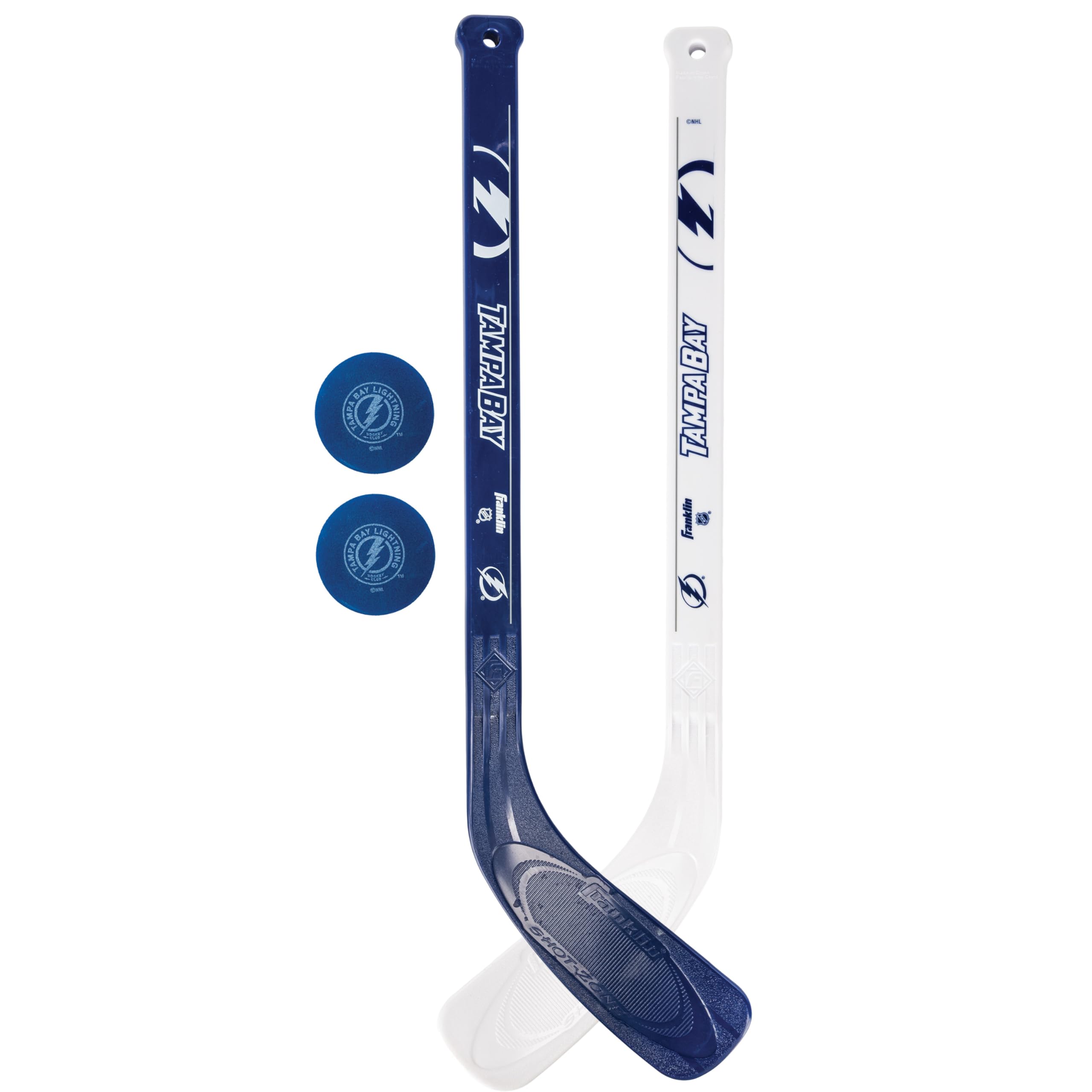 Franklin Sports NHL Mini Hockey Stick Set - NHL Team Knee Hockey Stick and Ball Set - Two Player Stick Set - Great Toy for Kids