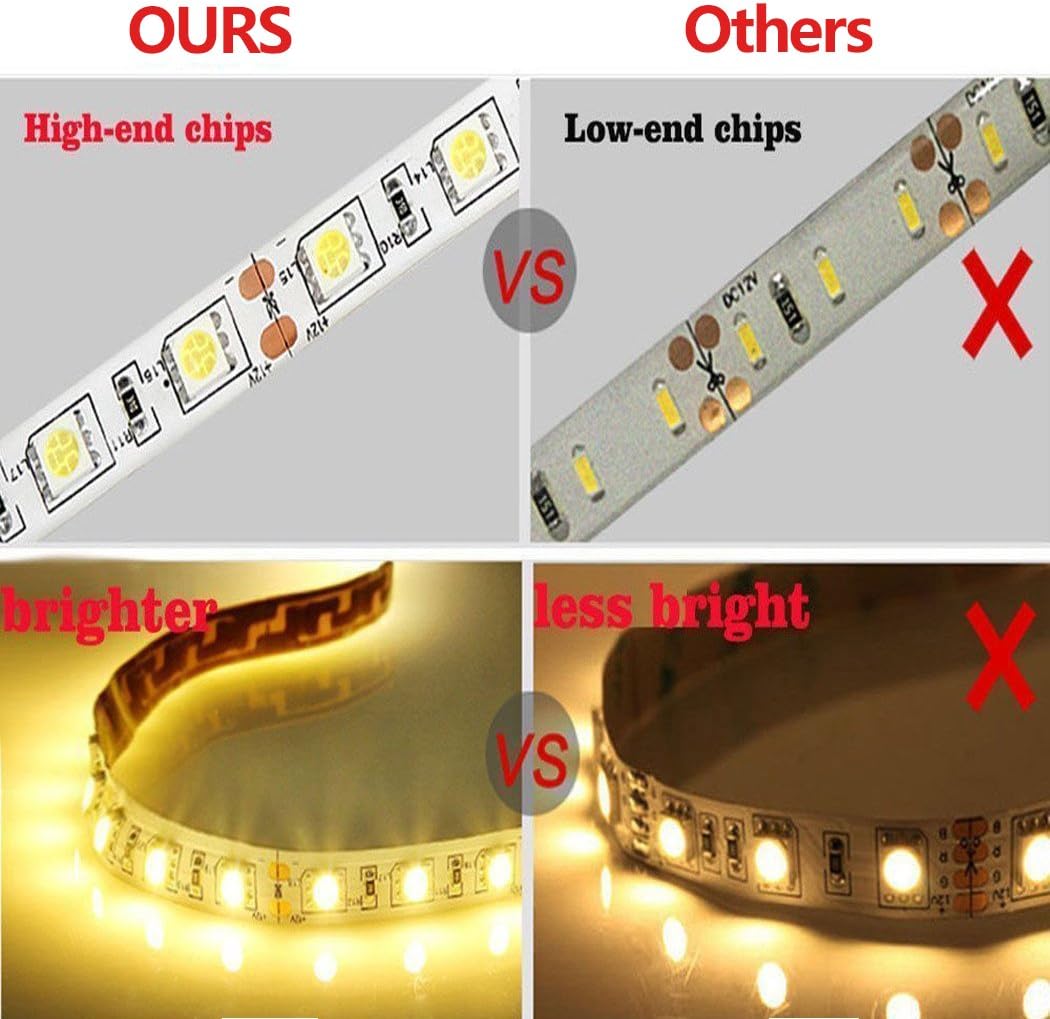 Blue Wind Led Strip Lighting 5M 16.4 Ft 5050 RGB 300leds Flexible Color Changing Full Kit with 44 Keys IR Remote Controller +Control Box+ 12v 5A Power Supply