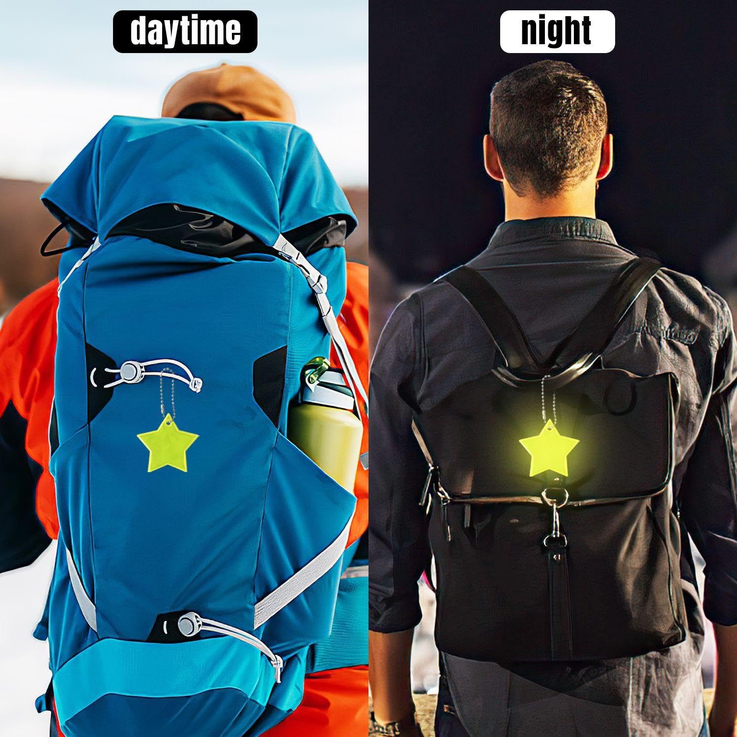 Pack De 24 Colgantes Reflectantes De Estrellas, Colgantes Reflectantes para Llaves, Colgantes Creativos para Mochilas, Colgantes Reflectantes De Seguridad
