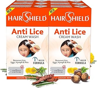 Anti Lice Cream Wash (New Pack of 6 x 30ml) | Each Pack with New Big Lice Specialist Comb | Made with Guldaudi, Reetha & Shikakai | Effective for Kids, Men & Women | 1 Wash Formula (pack of 6)