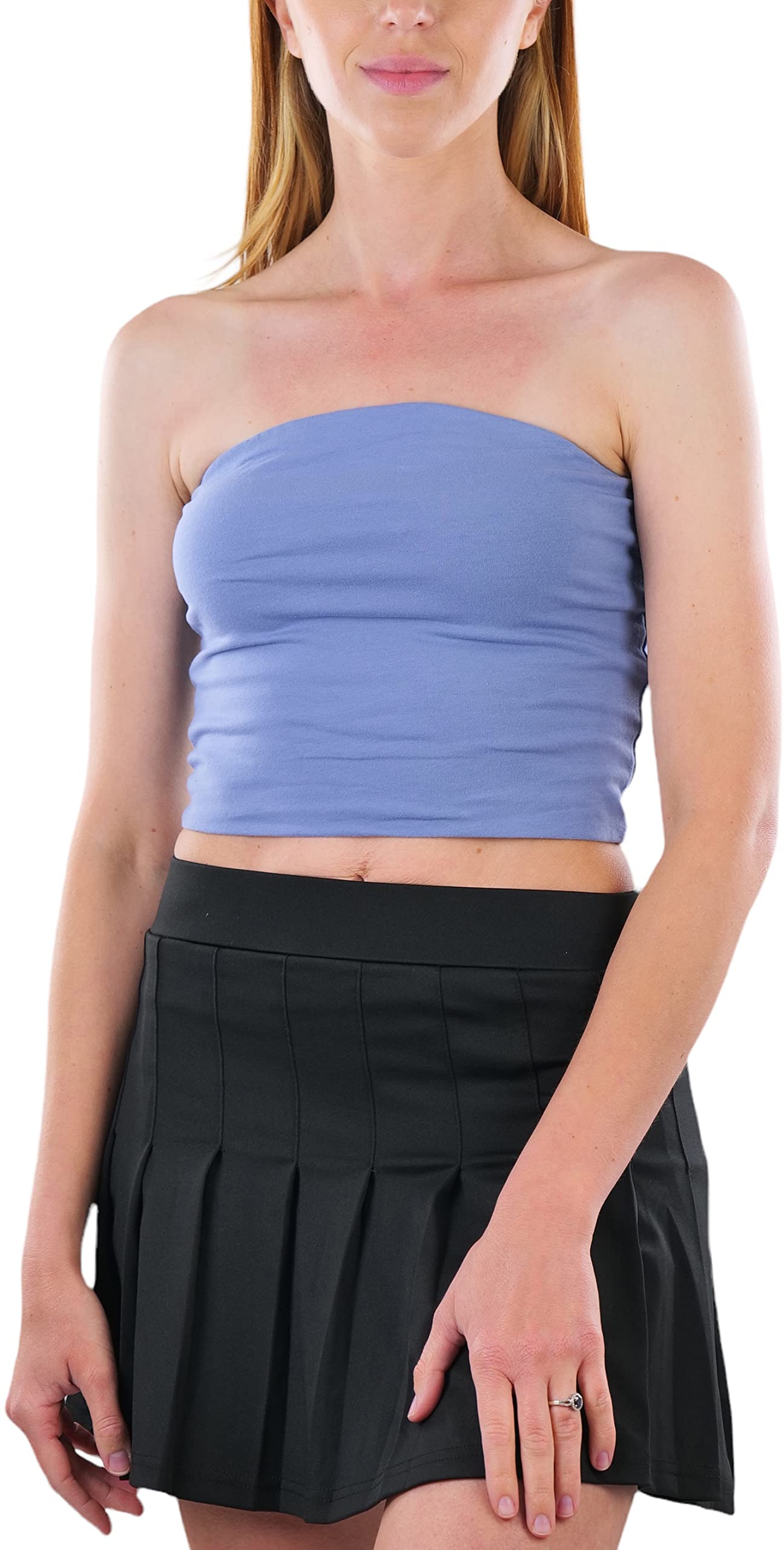ToBeInStyle Women's Cotton-Spandex Blend Stretchy Tube Top