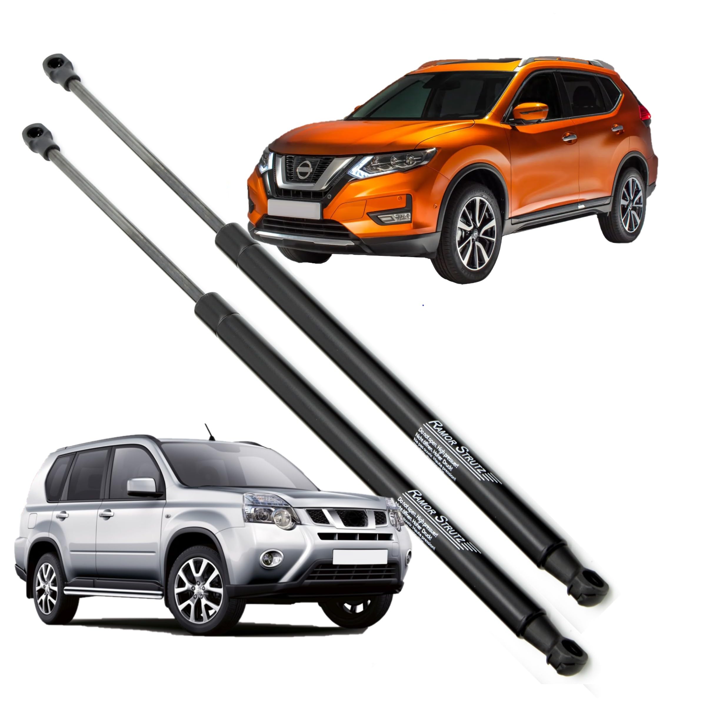 2x Portón Trasero, Amortiguadores Maletero Compatible con Nissan X-Trail 2007-2018. Resorte de Gas, Puntales de Gasolina. Reemplazo de 90450-JG40A y Otros.