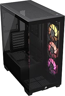 iCUE LINK 3500X RGB Mid-Tower ATX PC Case – Panoramic Tempered Glass – Reverse Connection Motherboard Compatible – 3x CORSAIR iCUE LINK RX120 RGB Fans Included – Black