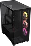 iCUE Link 3500X RGB Mid-Tower ATX PC Case – Panoramic Tempered Glass – Reverse Connection Motherboard Compatible – 3X CORSAIR iCUE Link RX120 RGB Fans Included – Black