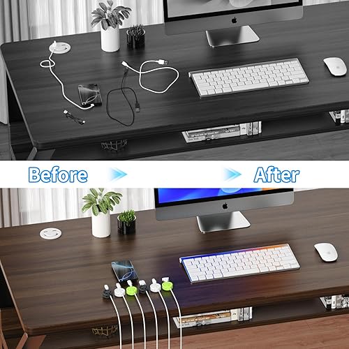 Miniatura 3 de Paquete de 6 clips organizadores de cables, clips de organización de cables de escritorio, soporte de cables para cables de carga, clips de soporte