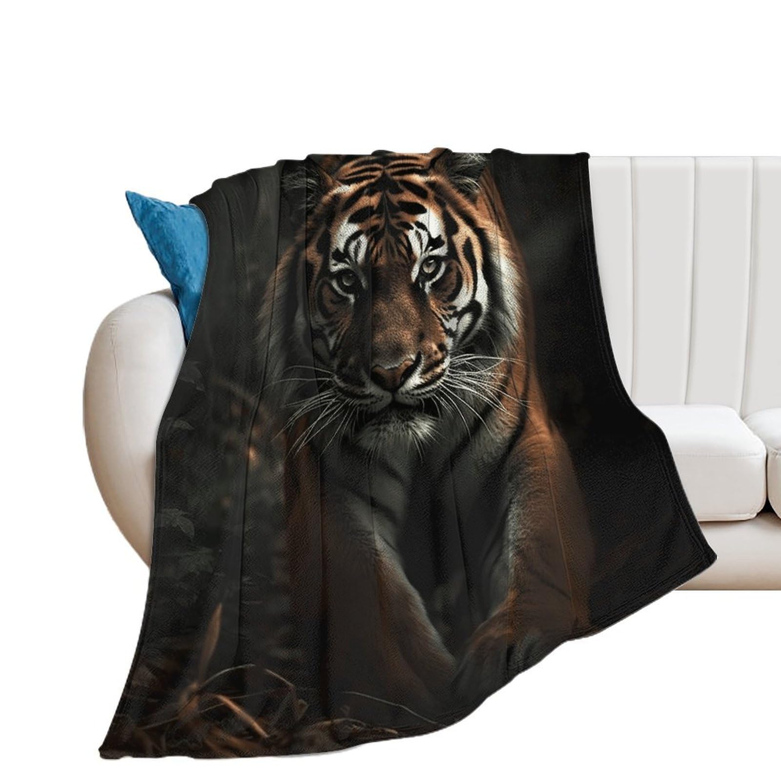 Couverture extra large tigre en flanelle de microfibre pour lit et canapé