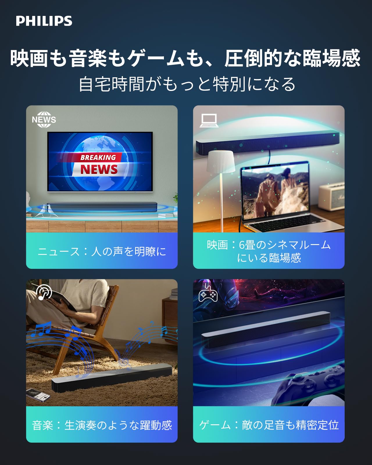 Amazon.co.jp: 【VGP2026 受賞】Philips(フィリップス) サウンドバー