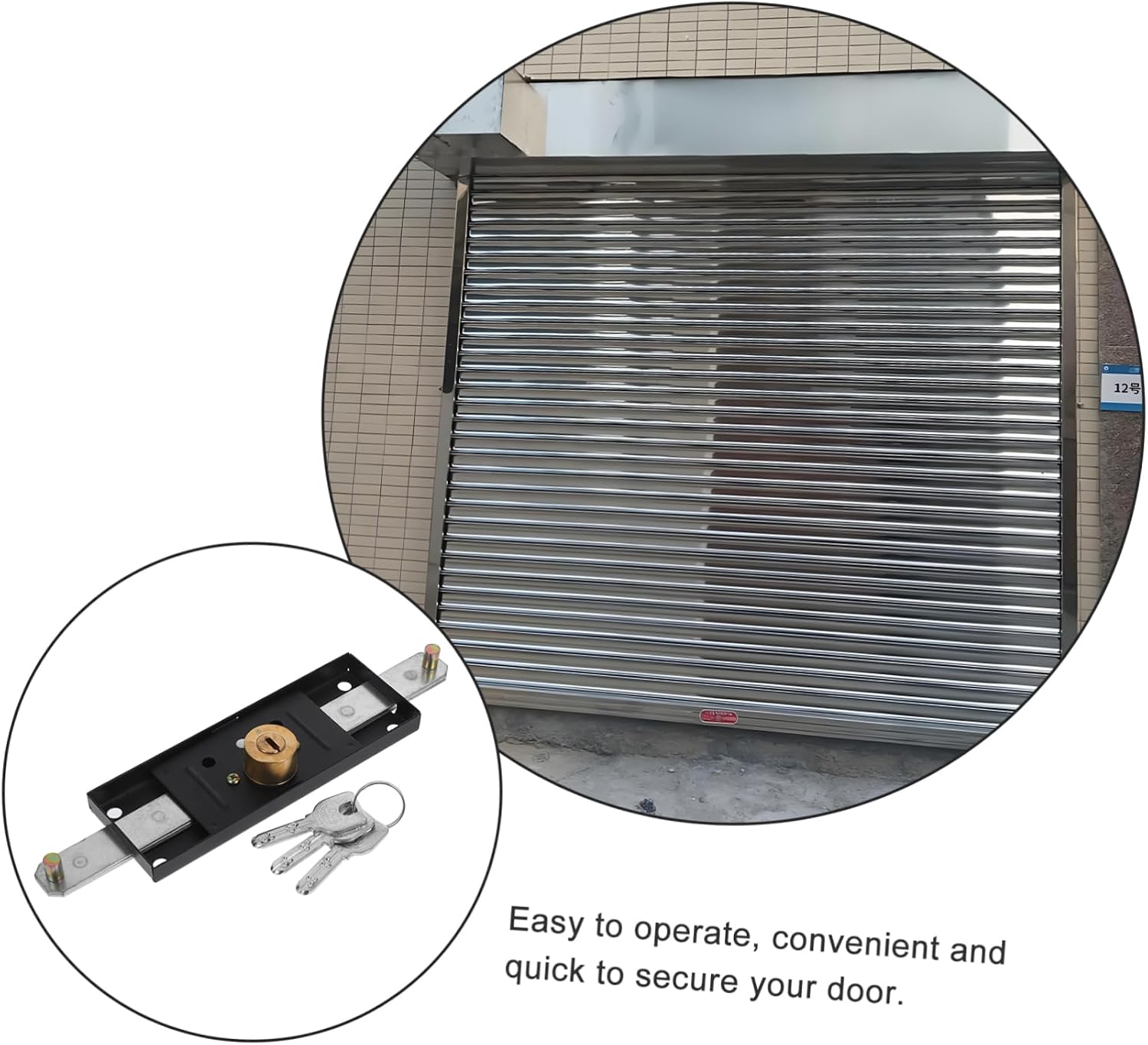 Heavy Duty Garage Door Lock Kit Keyed Rolling Shutter Lock for Enhanced Security Stylish Design Easy to Use for Roller Shutter Doors