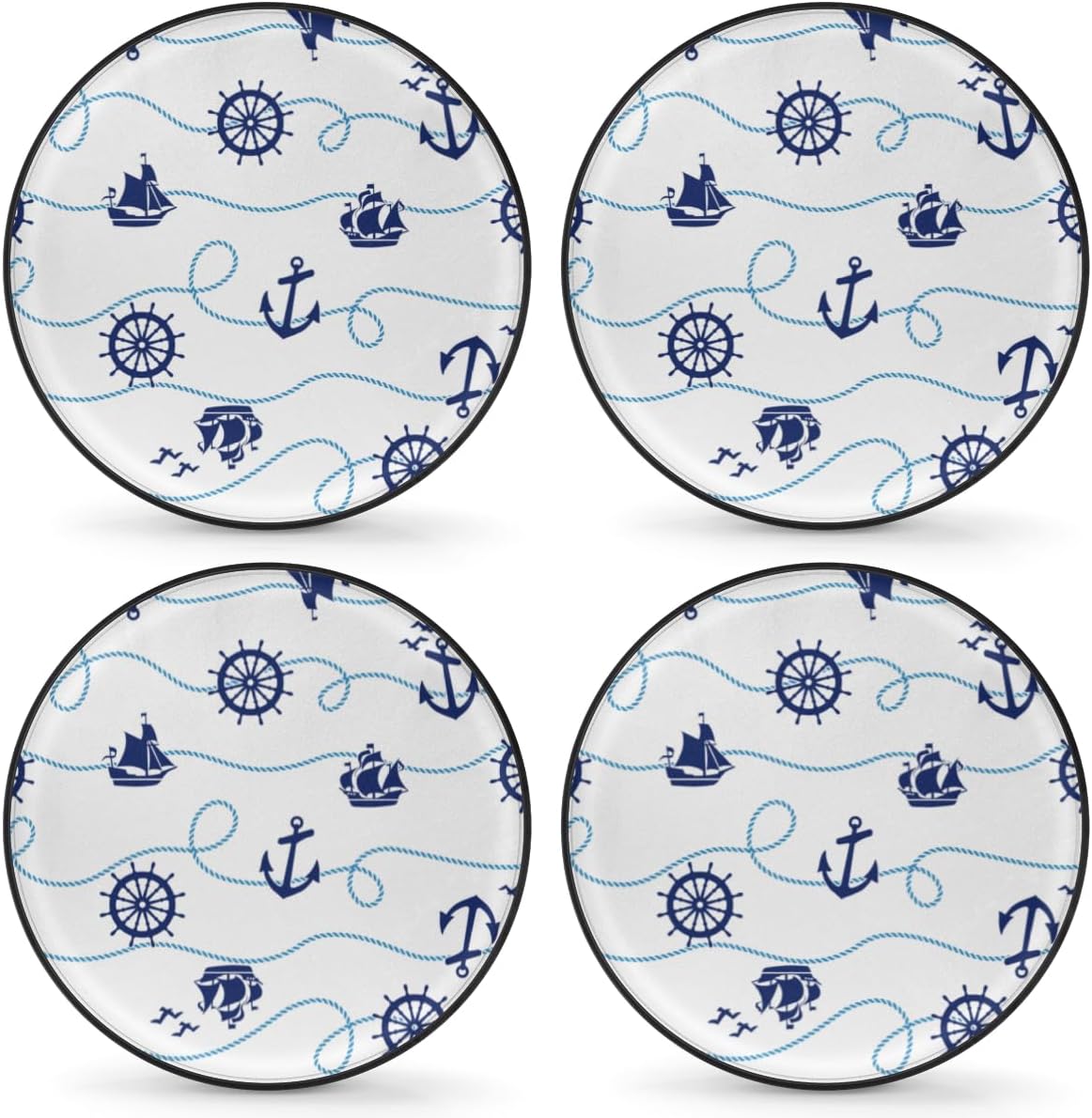 Cartoon Sailboats Tire Covers Portable Spare Tire Cover Soft Durable Waterproof Dustproof Set of 4 Bags 15 Inches for Car Truck SUV Trailer Camper