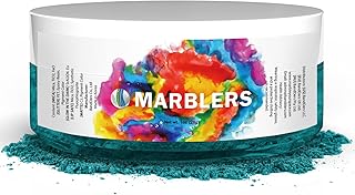 MARBLERS Teal Mica Powder Colorant [Ocean Green] 1oz (28g) | Cosmetic | Epoxy Resin Pigment | Dye | Non-Toxic, Vegan, Cruelty-Free | Lip Gloss, Nails, Body Butter | Bath Bomb, Candle & Soap Making