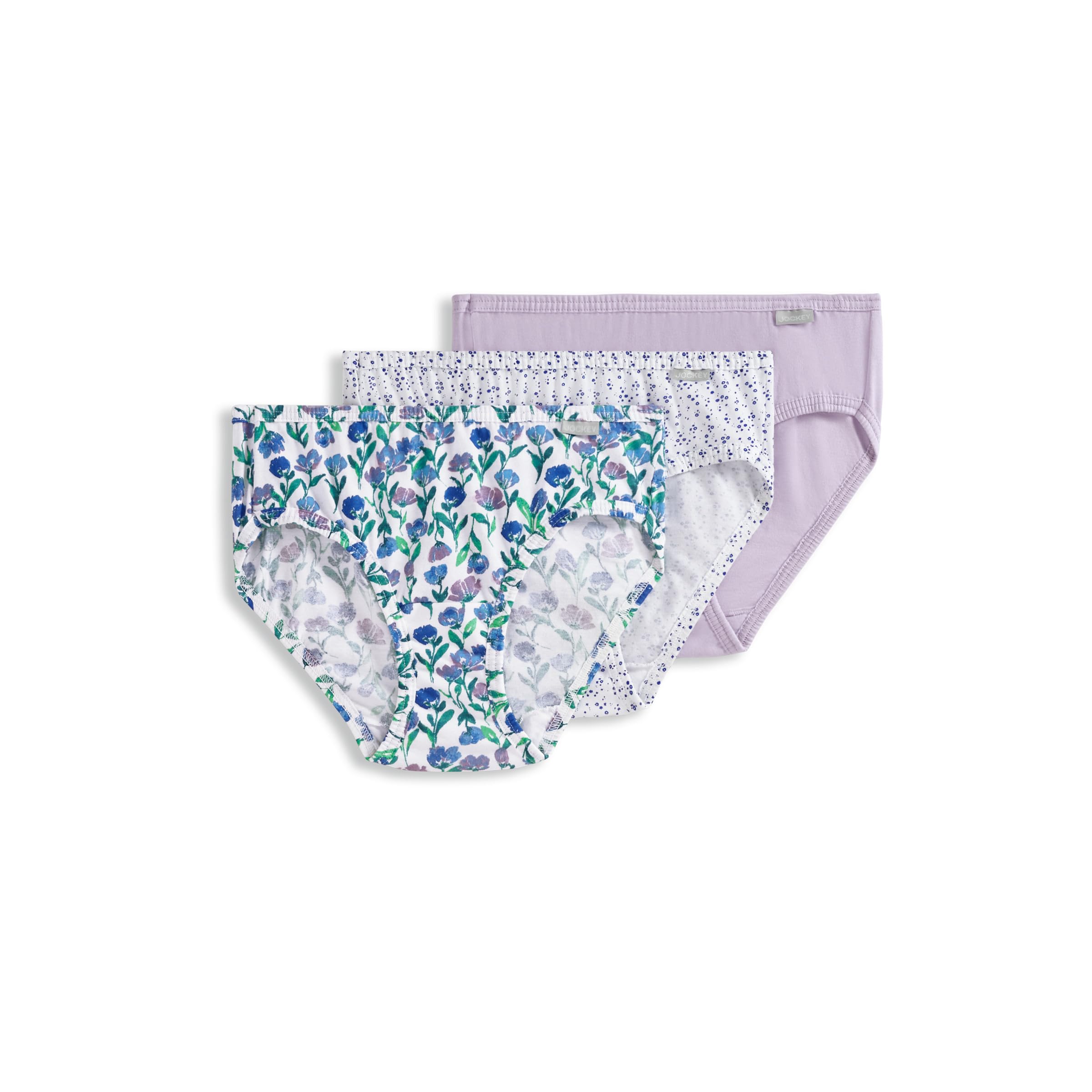 Jockey Women's 100% Cotton Elance Bikini 3-Pack