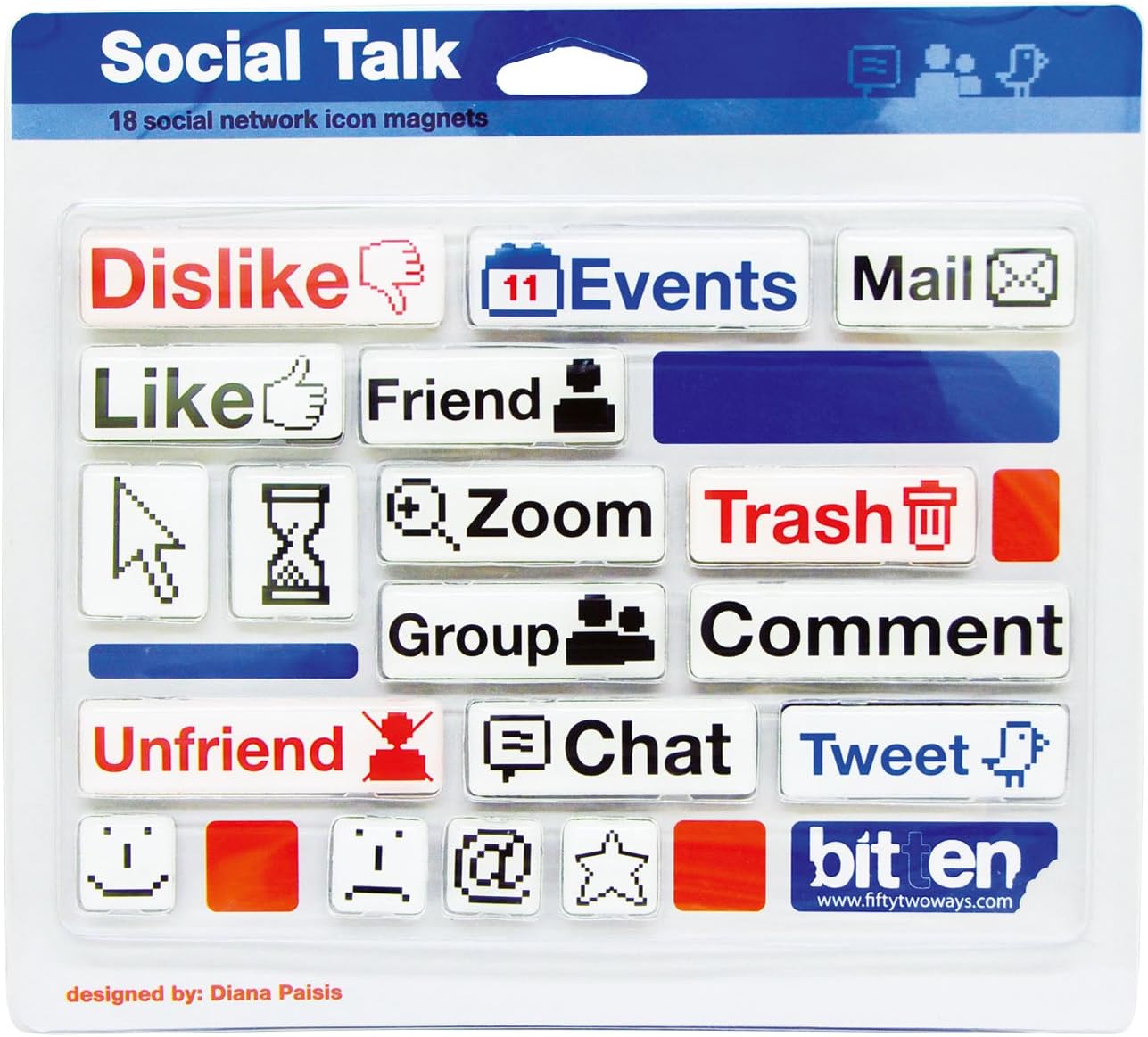 Social Talk - 18 Social Network Icon Magnets by Nuop Desigen