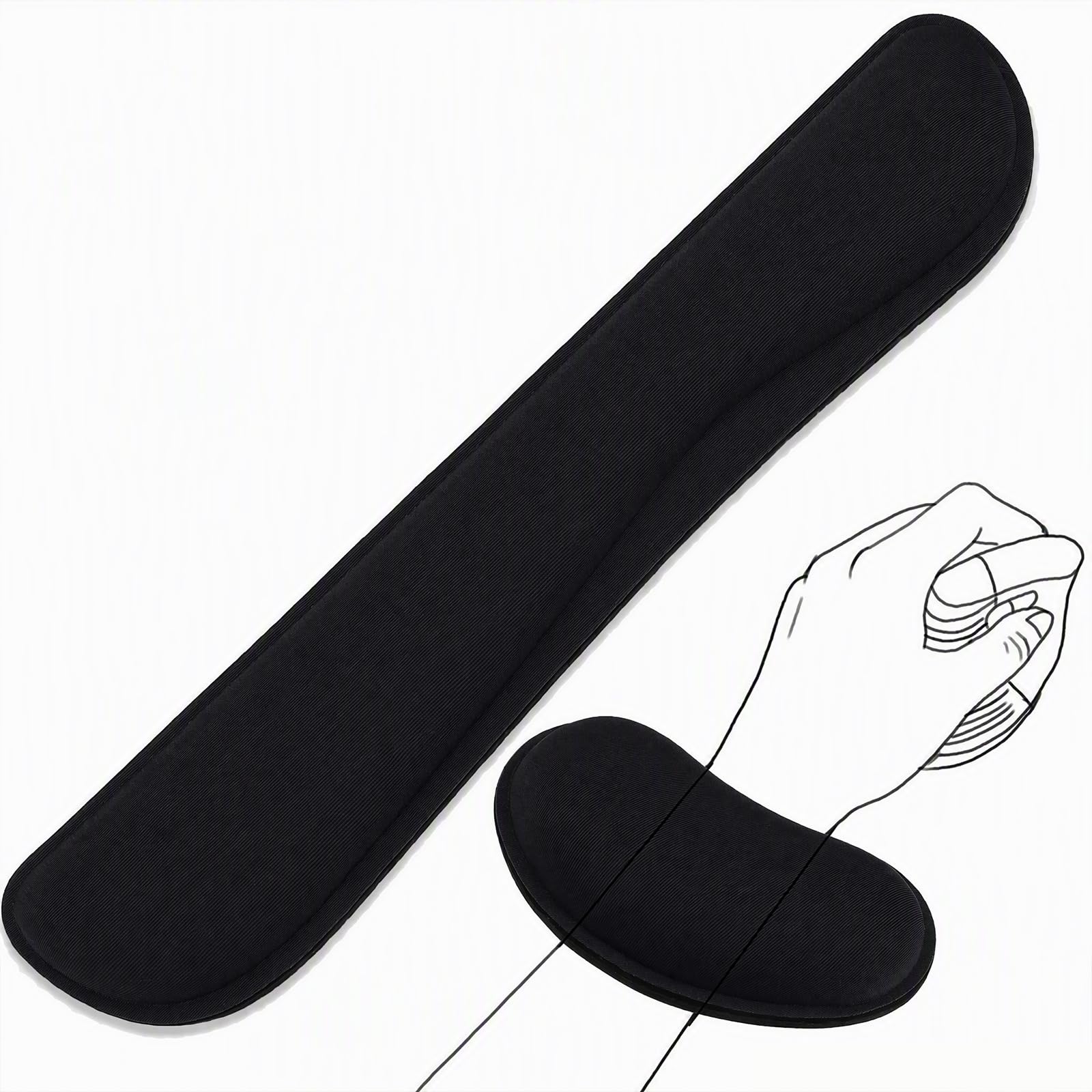 Kaetyu Ergonomic Keyboard Wrist Rest and Mouse Wrist Rest Set, Black