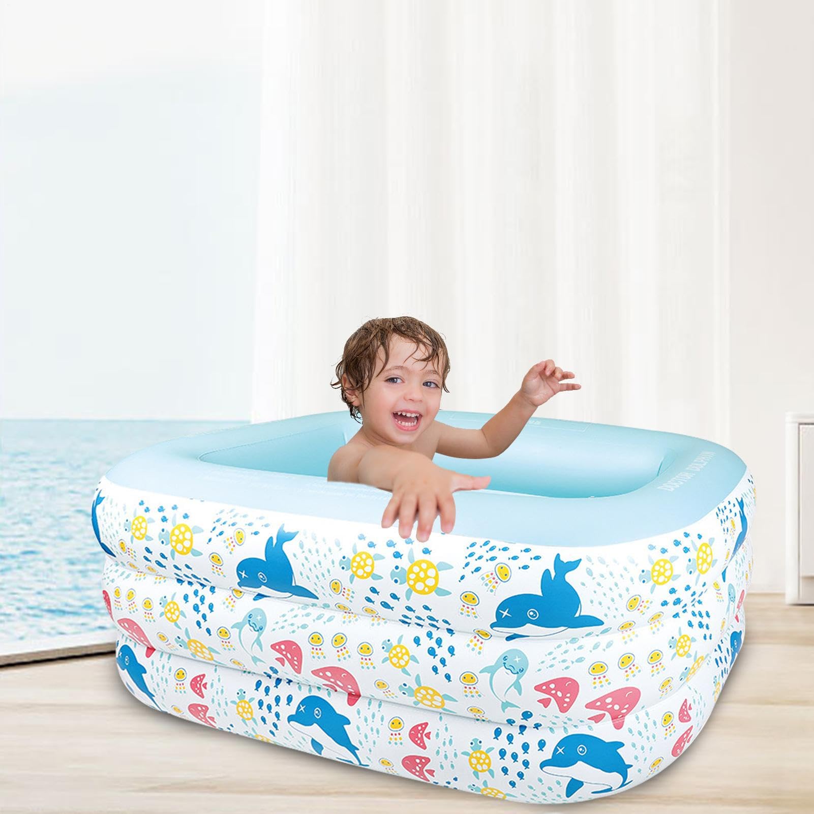 Piscina a pagaiata - gonfiabili della piscina | Blow Up Pools | Piscina per bambini con borsa per il deposito | Piccola irrigazione all'aperto che gioca a piscine per bambini/ragazza/ragazzo spiaggia