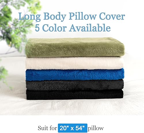 Miniatura 5 de Almohadas de cuerpo negro Sherpa para adultos, funda de almohada corporal ultra suave con cierre de sobre, funda de almohada corporal mullida de 21