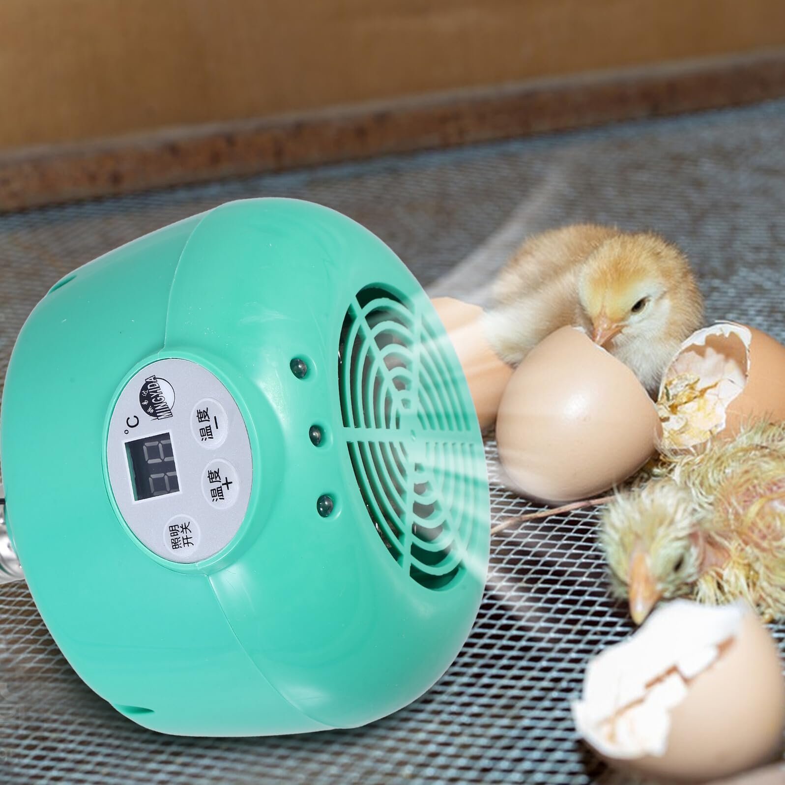 DOITOOL Lampada Termica per Allevamento Temperatura Regolabile, Verde | Emettitore in Plastica e Metallo, senza Luce Emessa, per Uccelli e Criceti, 1 Pezzo