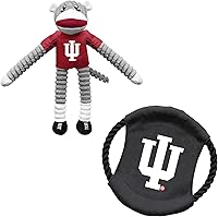Vista 40 de Littlearth NCAA Sock Monkey and Flying Disc Pet Toy Combo Set, Team Color, One