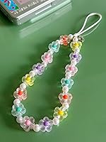 Vista 2 de Drawwind Colgante de Teléfono Correa de Pulsera con Cuentas Cordón Universal para Teléfono Celular Bonita Pulsera Correa de Muñeca Cadena de Cuentas