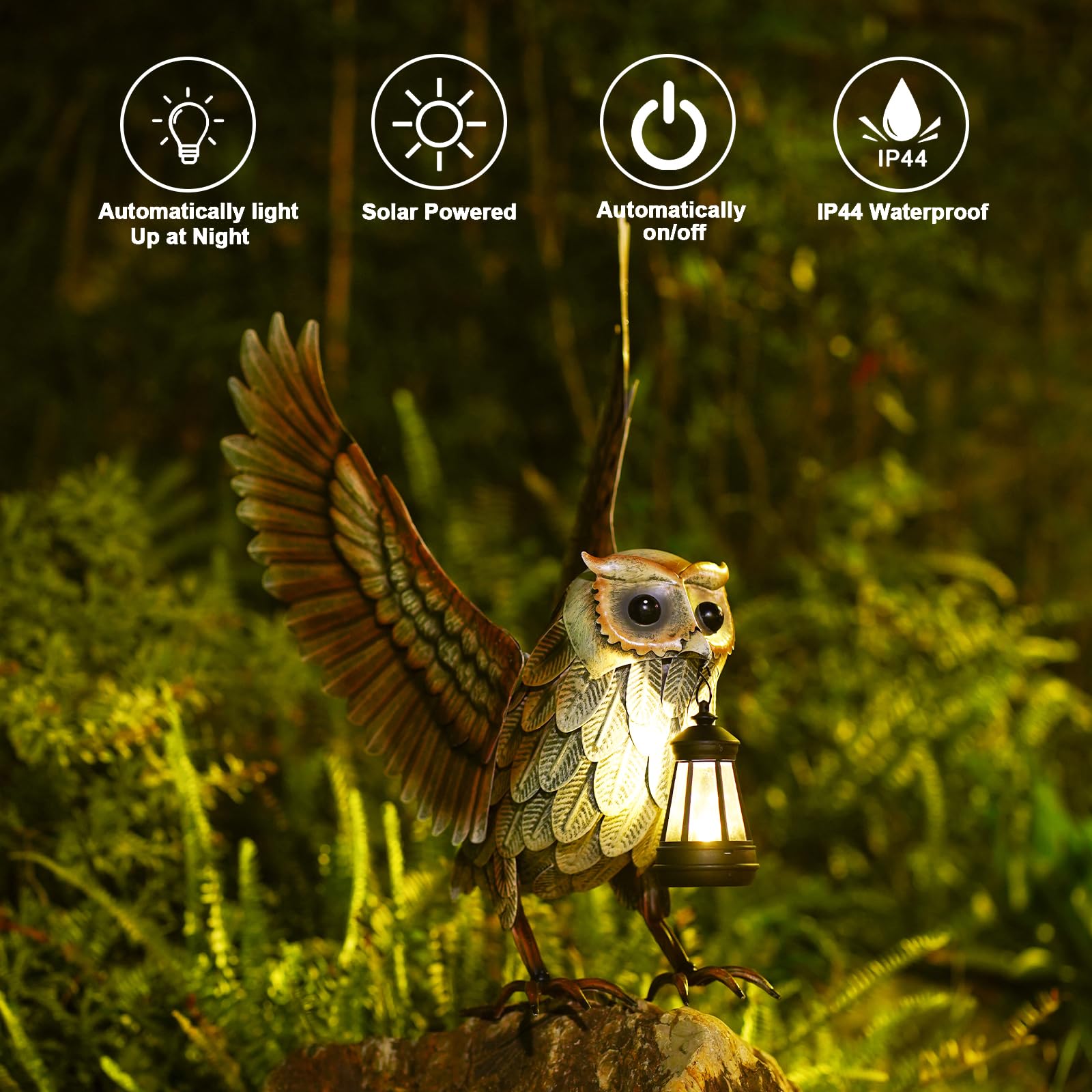 Goodeco Garden Owl Statue with Solar Lantern - 21