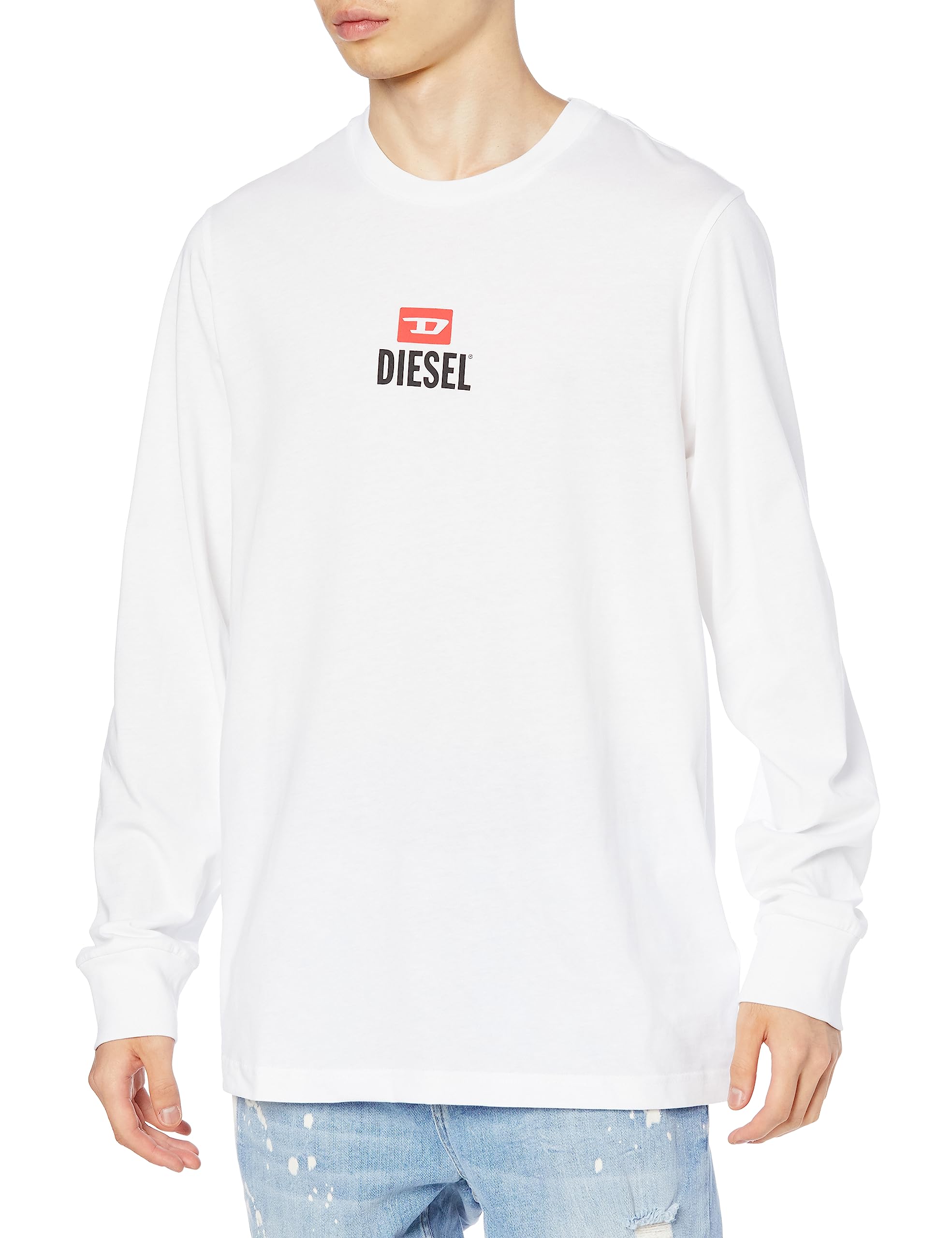 Diesel Long Sleeve T-Shirt White Men Small White M White M White M, White, M
