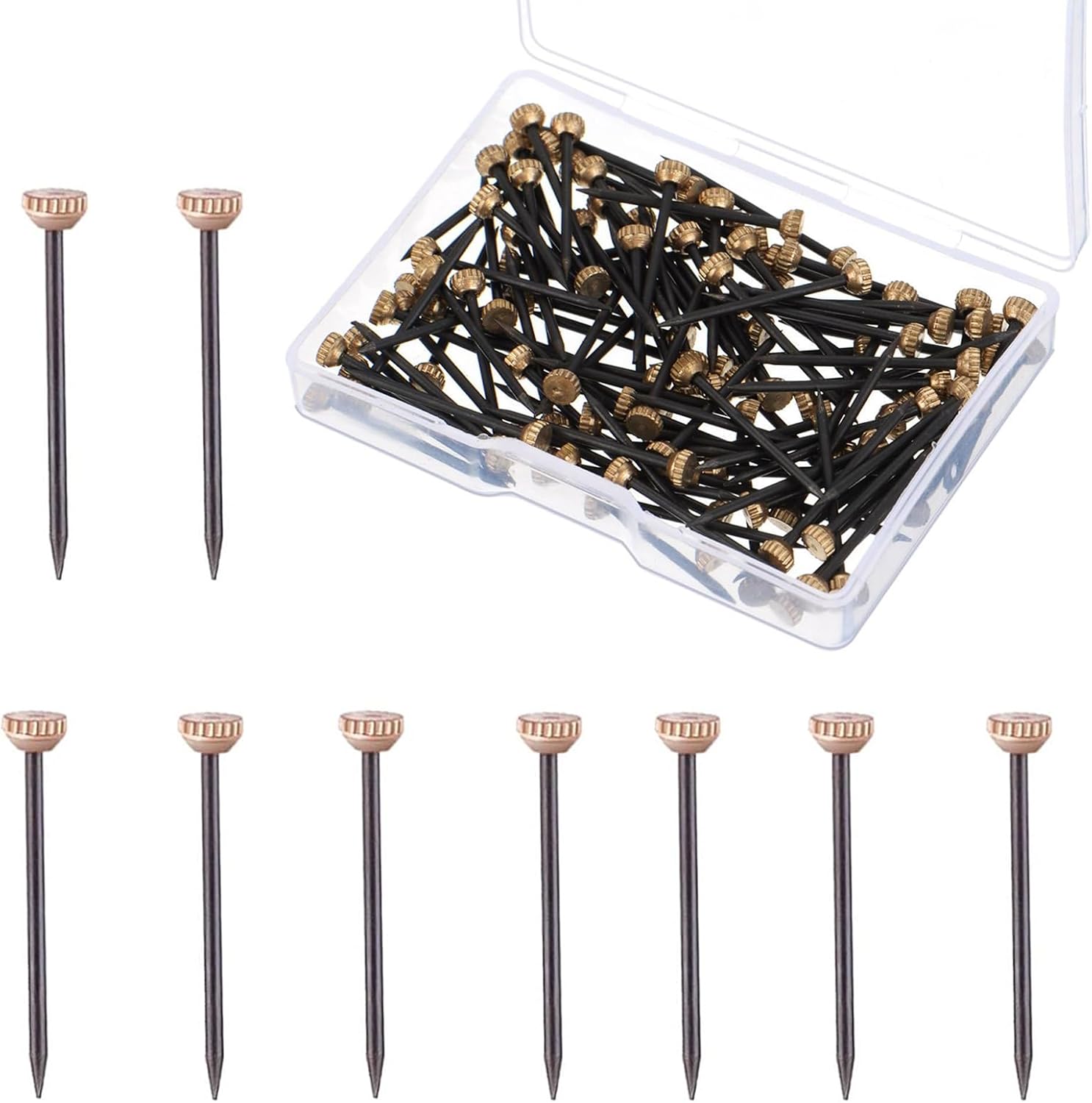 120 Pieces Picture Hanging Nails, with Plastic Storage Box Picture