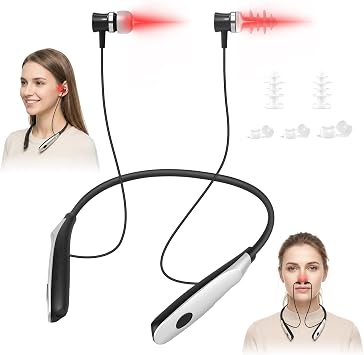 Red Light Therapy for Ears & Nose, 2-in-1 Infrared Nasal Therapy Device, 650nm Portable Red Light Therapy Device for Gentle Ear Comfort & Relaxation, Neck-Wearable Design for Daily Wellness Routine