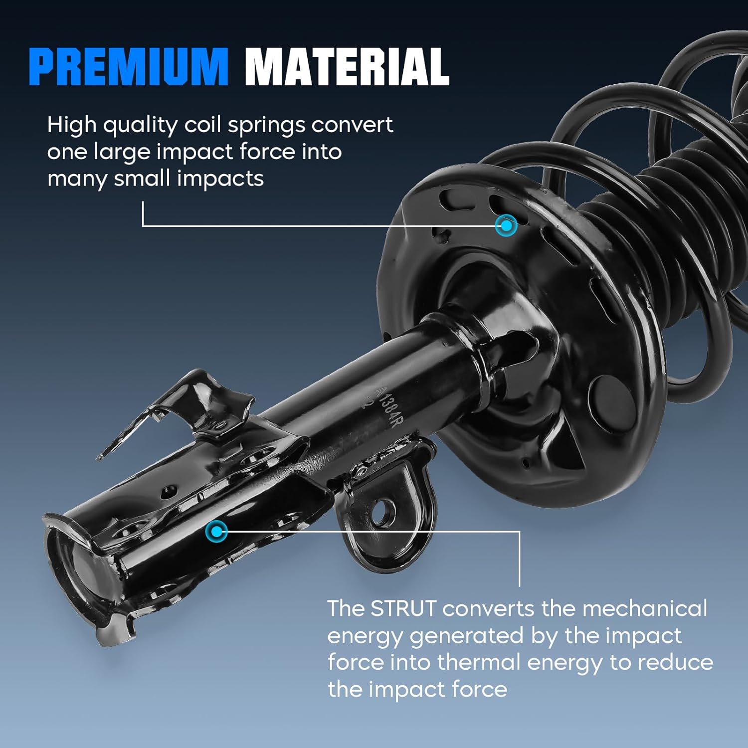 Front & Rear Strut Shock Absorber for Scion XB 2.4L FWD 2008 2009 2010 2011 2012 2013 2014 2015, Complete Front Struts w/Coil Spring Replace for 11421 11422 5687
