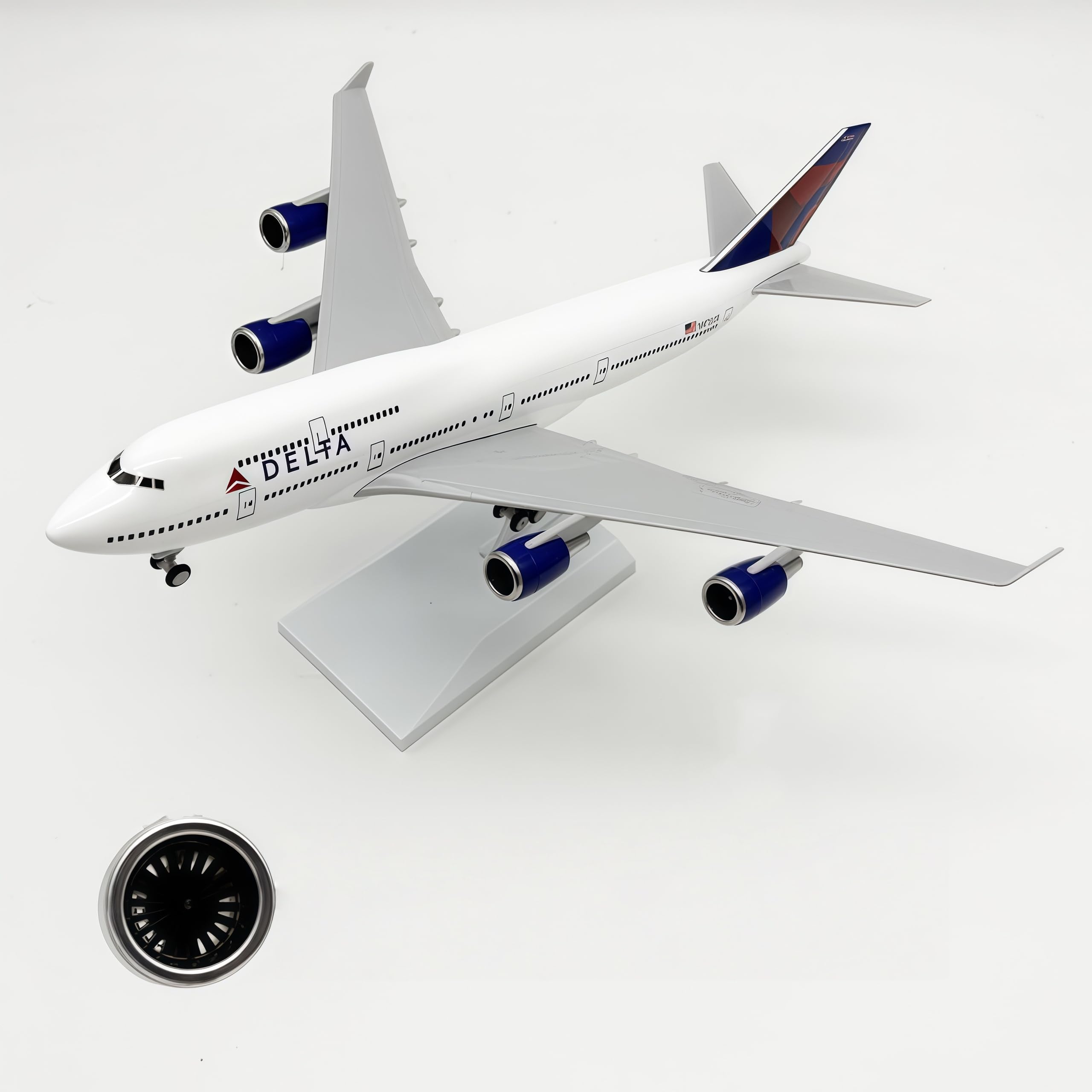 LGSRSNXHTX 30cm B747 Delta Diecast Metal Airplane Model Aircraft Model With Stand For Aviation Enthusiast Gift,Model aircraft collection