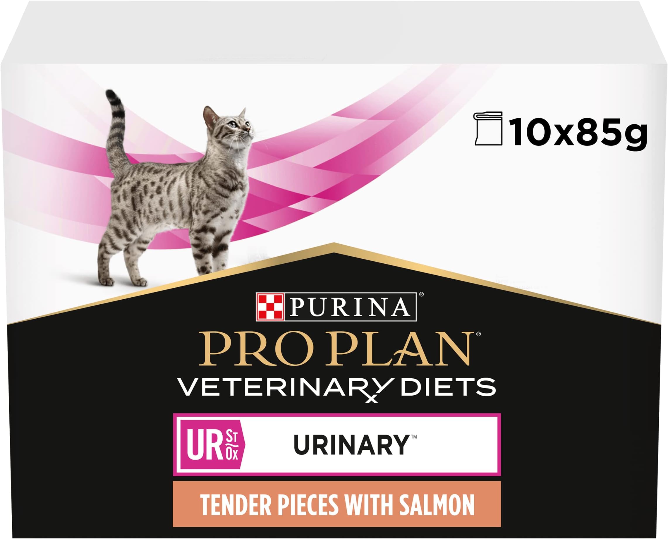 UR Urinary Salmon Wet Cat Food 10x85g (Pack of 4)