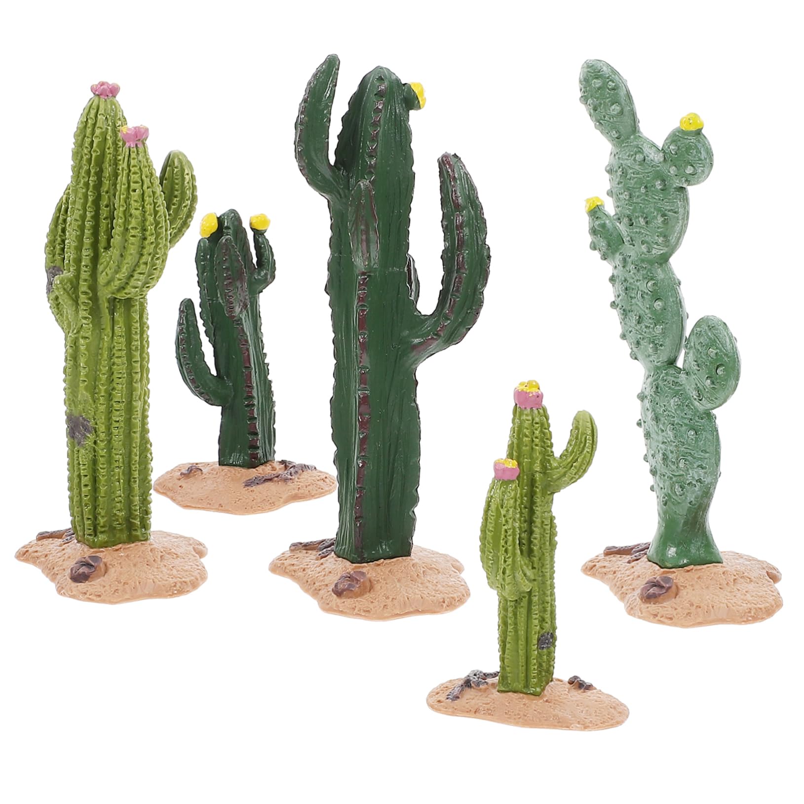 Alipis 25 Piezas Microdecoración paisajística Adorno de Cactus simulado Plantas suculentas Artificiales Escultura Modelo Cactus Tabletop Mini Cactus Adorno de Modelo de Planta el plastico