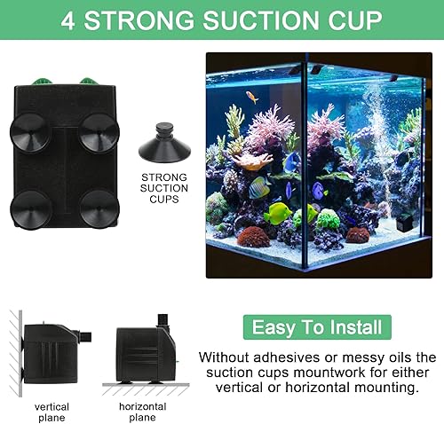 Miniatura 4 de BARST Bomba de agua sumergible, ultra silenciosa, 160 GPH, bomba de fuente ajustable con 3 boquillas y cable de alimentación de 6 pies para pecera,