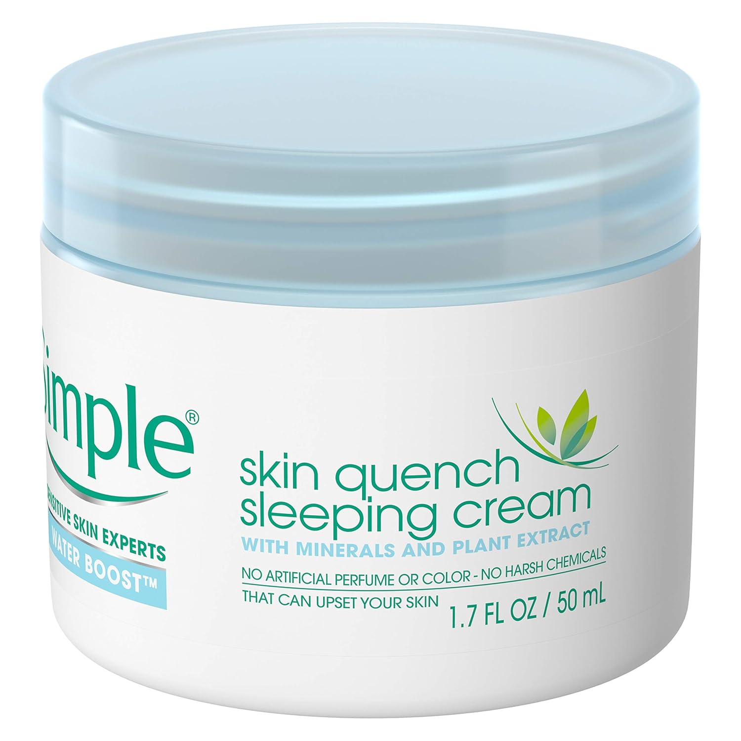 Simple Water Boost Skin Quench, Sleeping Cream, 1.7 Fl Oz (Pack of 1)